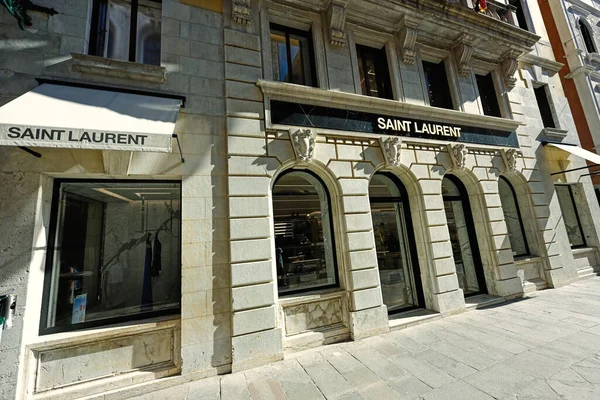 stock image Venice, Italy - July 04, 2022: showcase of Saint Laurent store in Venice,  Italy.