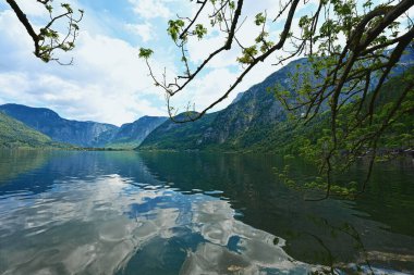 Hallstatter Hallstatt Gölü, Yukarı Avusturya. 