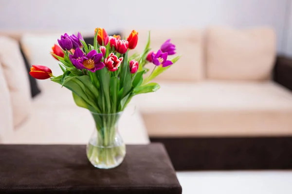 Весенний Букет Тюльпанов Праздничный Декор Цветами — стоковое фото