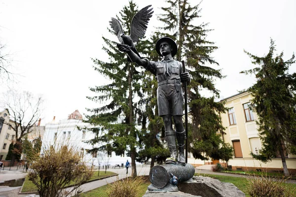 Ivano Frankivsk Ukraine Mars 2023 Monument Organisation Nationale Des Scouts — Photo