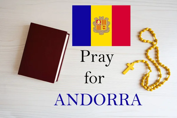 För Andorra Rosenkrans Och Heliga Bibeln Bakgrund — Stockfoto
