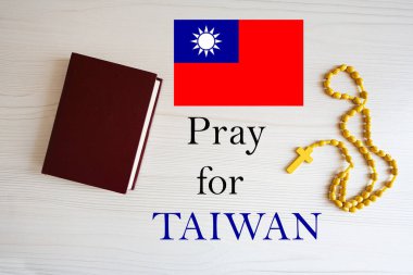 Tayvan için dua et. Tespih ve Kutsal Kitap geçmişi.