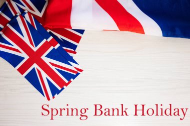 Spring Bank Tatili. İngiliz tatil konsepti. İngiltere 'de tatil. Büyük Britanya bayrak geçmişi.