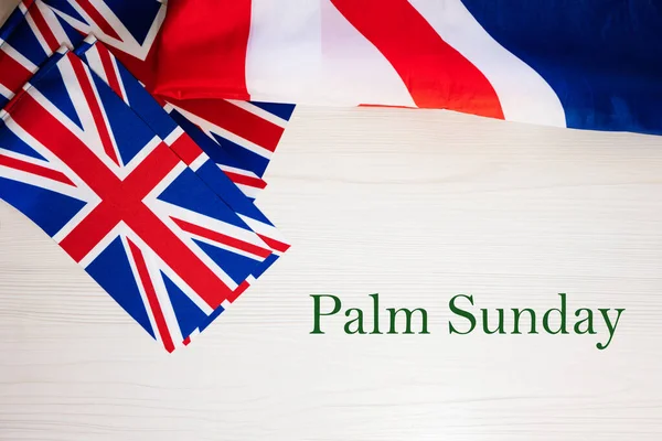 Virágvasárnap Brit Ünnepi Koncepció Nyaralás Egyesült Királyságban Nagy Britannia Zászló — Stock Fotó
