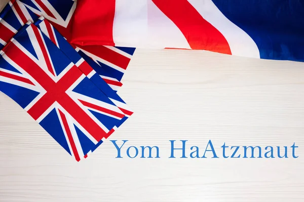 Yom Haatzmaut Concepto Vacaciones Británico Vacaciones Reino Unido Fondo Bandera — Foto de Stock