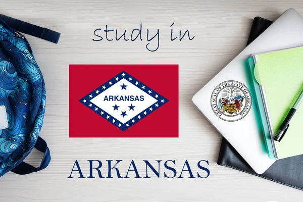 Study in Arkansas. USA state. US education concept. Learn America concept.
