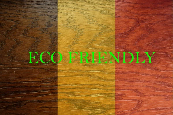 Belgische Vlag Houten Achtergrond Voor Wereldwijde Milieuvriendelijke Ecologische Milieuvriendelijke Groene — Stockfoto