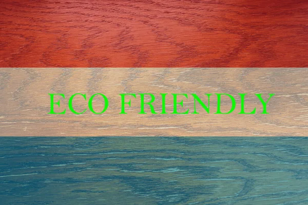 Bandeira Luxemburgo Fundo Madeira Para Ambiente Ecológico Global Economia Ecológica — Fotografia de Stock
