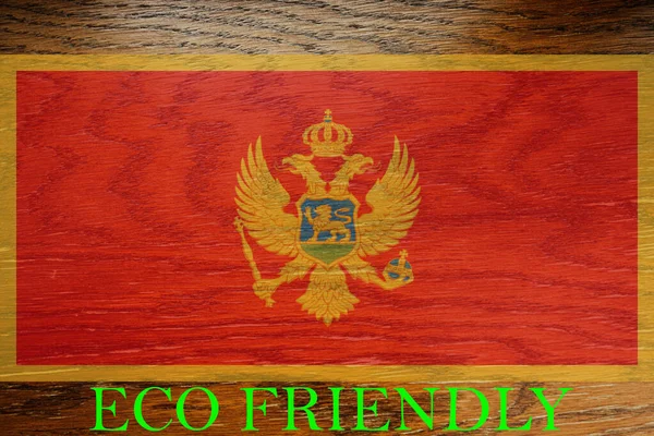 Montenegro Vlag Houten Achtergrond Voor Wereldwijde Milieuvriendelijke Ecologische Milieuvriendelijke Green — Stockfoto