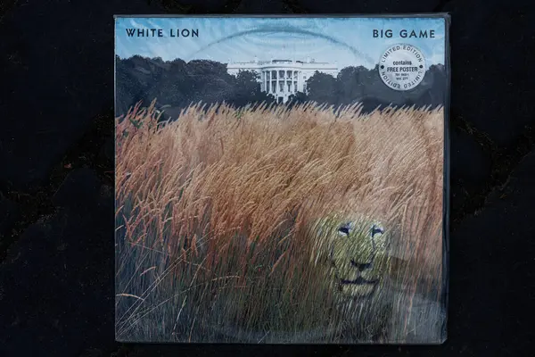 Lviv, Ukrayna - 13 Mayıs 2025: White Lion Big Game 'in 1989 sayılı sınırlı sayıda kapağı. 