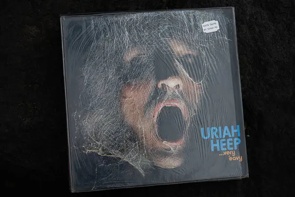 Lviv, Ukrayna - 13 Mayıs 2025: İkonik Uriah Heep... 1970 'lerden kalma, heavy metal tarzında ilk kez piyasaya sürülen,.