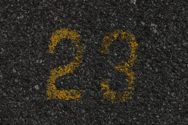 Древние Времена Числа Двадцать Три Написаны Желтыми Буквами Темно Сером — стоковое фото