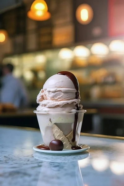 아이스크림 가게에 아이스크림 — 스톡 사진