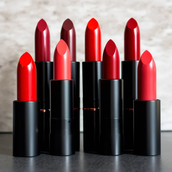 image of lipstick set in a variety of reds