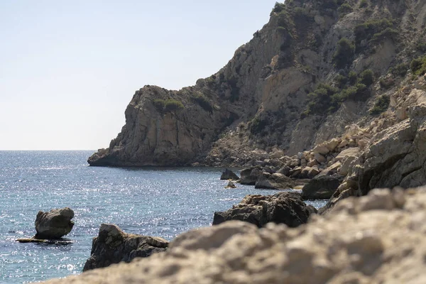 stock image view of rocky area by the sea