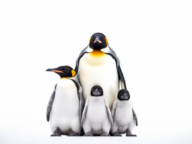 nice group of penguins on white background clipart