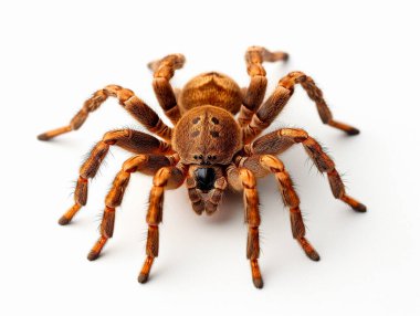 büyük tarantula beyaz arkaplanda yakın görünüm