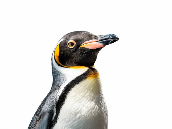 beyaz zemin üzerinde komik penguen