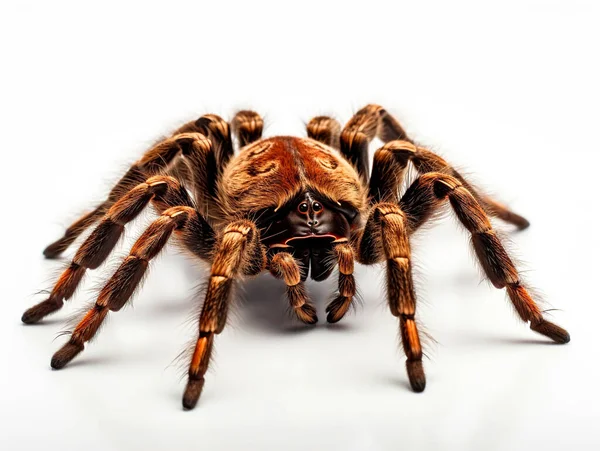 tarantula beyaz arkaplanda yakın plan görünümü
