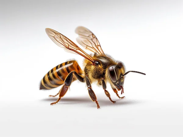 蜂は白い背景に隔離され視界を閉じて ロイヤリティフリーのストック画像