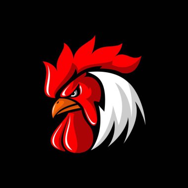 rooster head logo vector design on white background