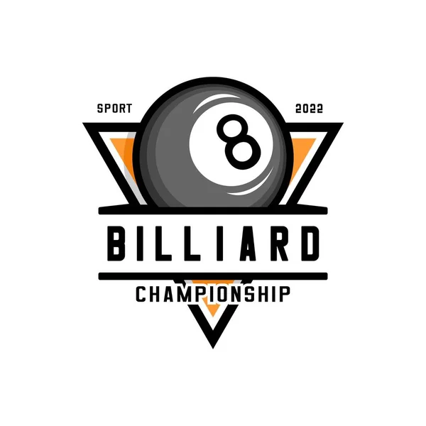 Billiard Ball Billiard Triagle Logo Illustration Vector —  Vetores de Stock