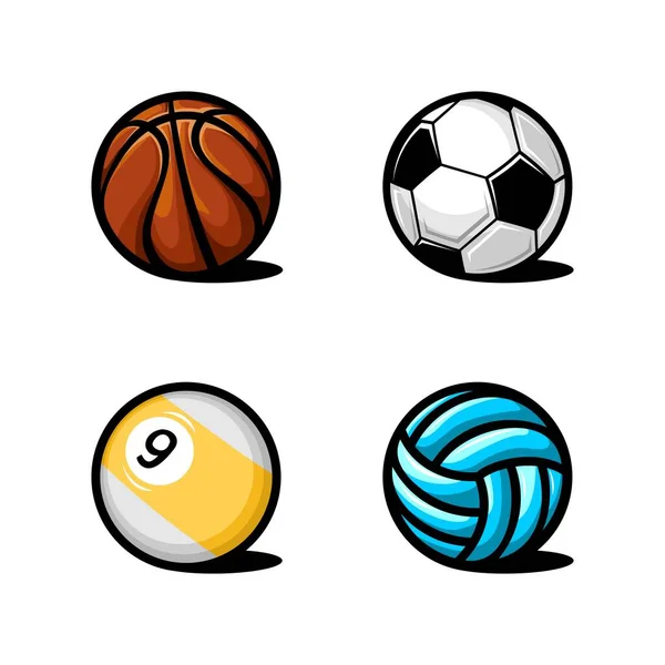 Bolas Esporte Logotipo Vetor Design Fundo Branco — Vetor de Stock