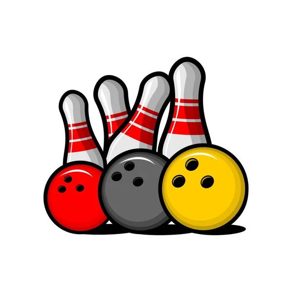 Bowling Sport Logo Illustrazione Vecto — Vettoriale Stock