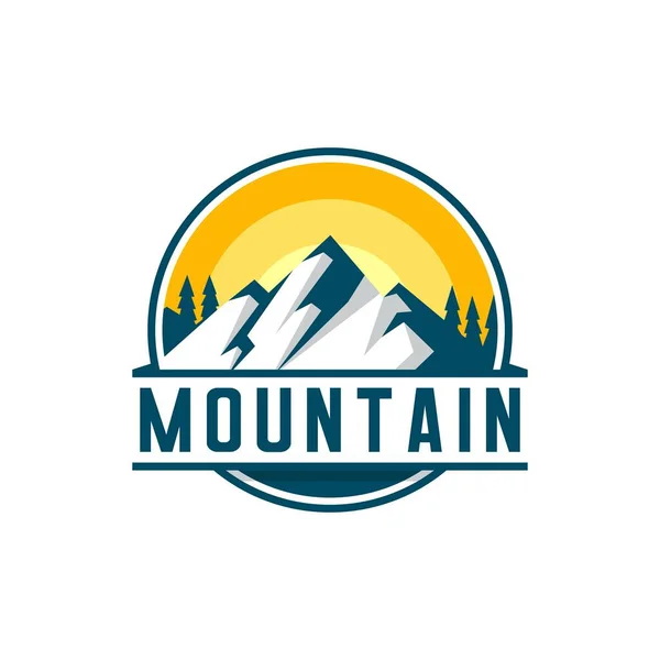 Góry Sosnowy Las Logo Ilustracja Wektor — Wektor stockowy