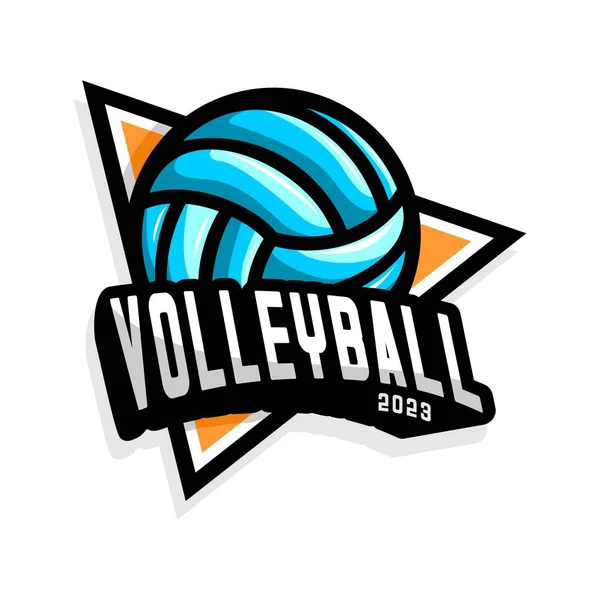 Volleyball Sport Logo Vektor Design Auf Weißem Hintergrund — Stockvektor