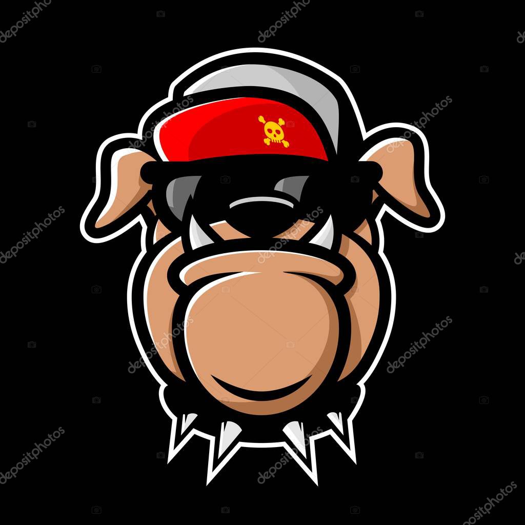 Vector illustration of a bulldog head