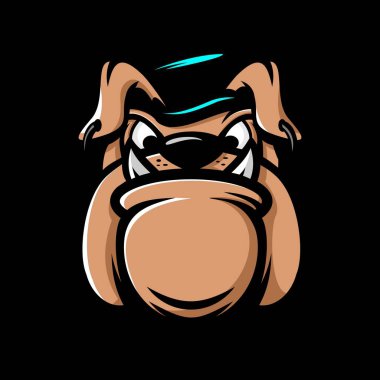 Bulldog vektör tasarımı şapka, köpek kafası