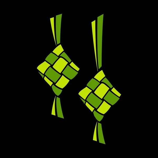 Ketupat食品载体设计 伊斯兰假日庆祝活动 — 图库矢量图片