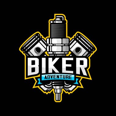 vektör motorsiklet, piston ve buji motoru