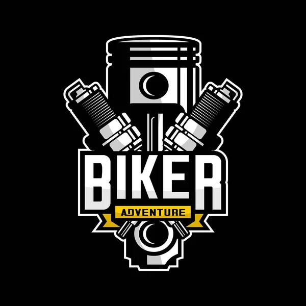 Motorrad Zündkerzen Vektor Biker Logo Vektor — Stockvektor