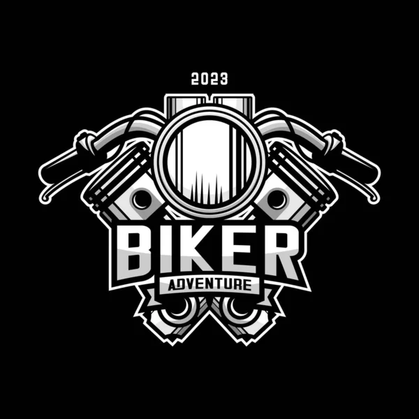 Vektor Biker Motor Kolben Und Zündkerzen Motor — Stockvektor