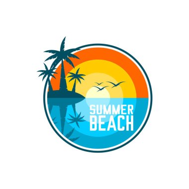 Bir plaj sahnesinin vektör tasarımı,