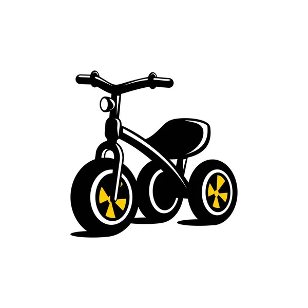 Векторный Детский Велосипед Тремя Колесами Белом Фоне — стоковый вектор