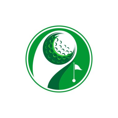 Beyaz zemin üzerinde golf topu spor tasarım vektörü