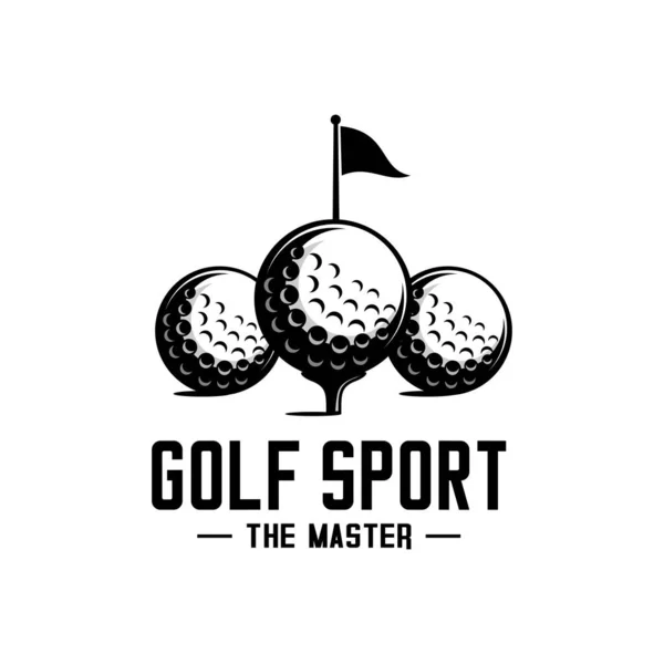 Balle Golf Vecteur Conception Sport Sur Fond Blanc — Image vectorielle