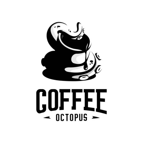 Векторная Иллюстрация Осьминога Щупальца Обернутого Вокруг Чашки Кофе — стоковый вектор