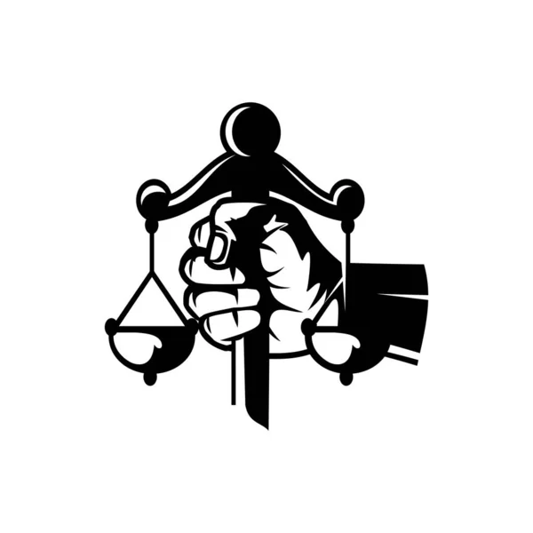 Ілюстрація Дизайну Руки Тримає Ваги Справедливості — стоковий вектор