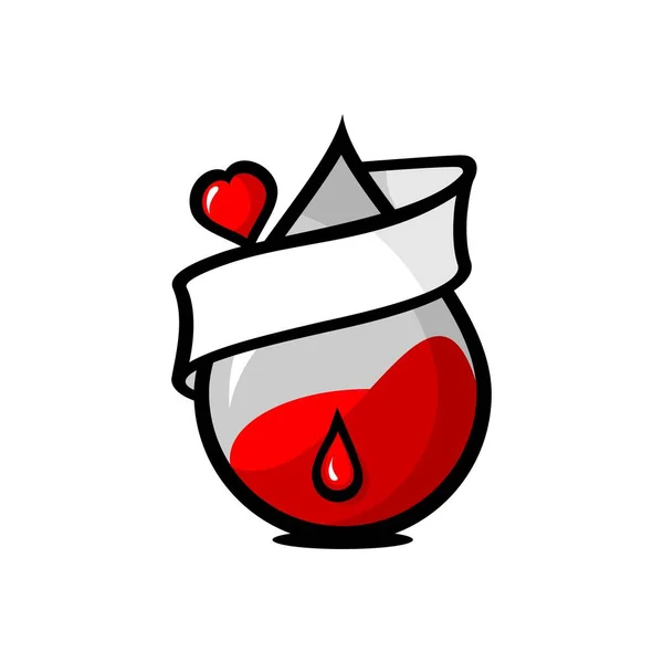 Vetor Amor Recipiente Forma Cheia Sangue Amor Vetor Doação Sangue — Vetor de Stock