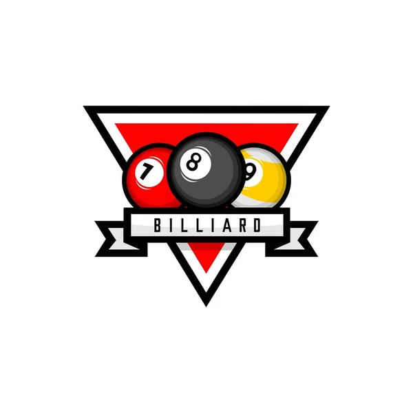 Vector Illustratie Van Biljartbal Logo Witte Achtergrond — Stockvector