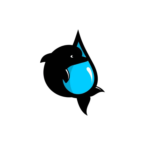 Vecteur Illustration Logo Dauphin Silhouette Logo Peut Être Employé Pour — Image vectorielle