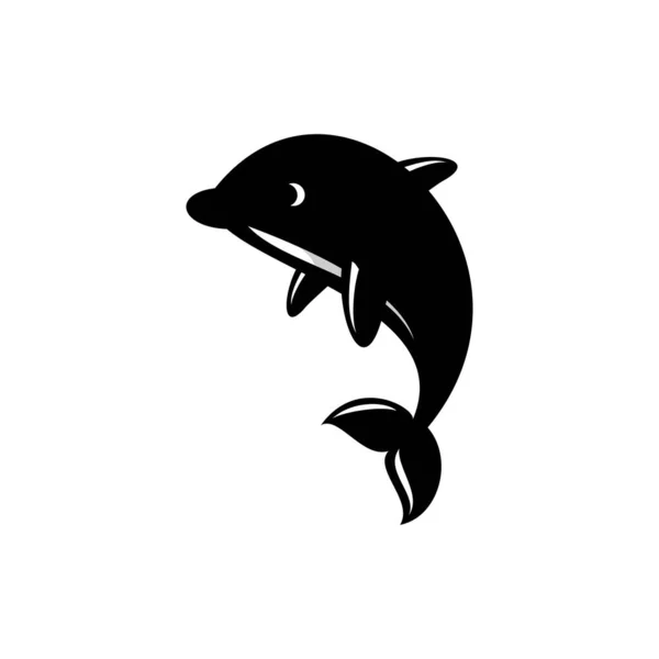 Vetor Ilustração Logotipo Golfinho Silhueta Logotipo — Vetor de Stock