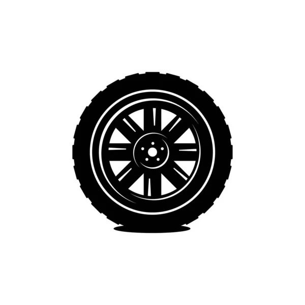 Black Car Tire Vector White Background Automotive Vector — Stock Vector