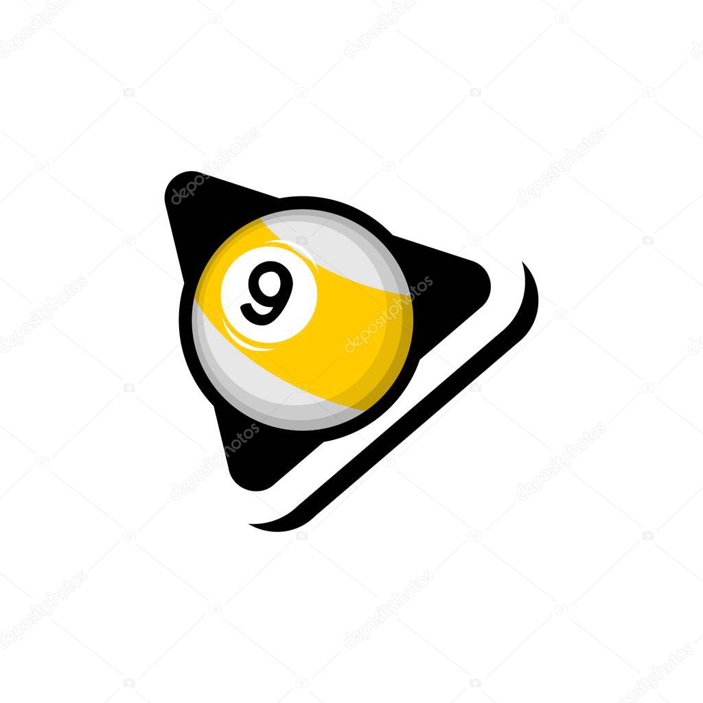 Vector illustration of billiard ball logo on white background