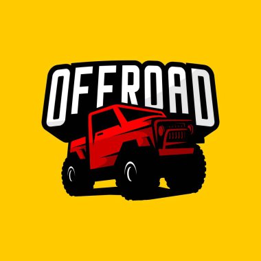 off road araba tasarım vektörü, beyaz arka planlı ekstrem spor araba