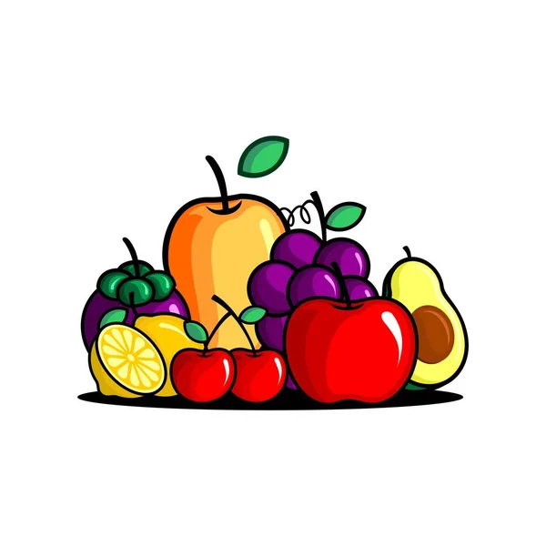 stock vector  fresh fruit logo illustration vector